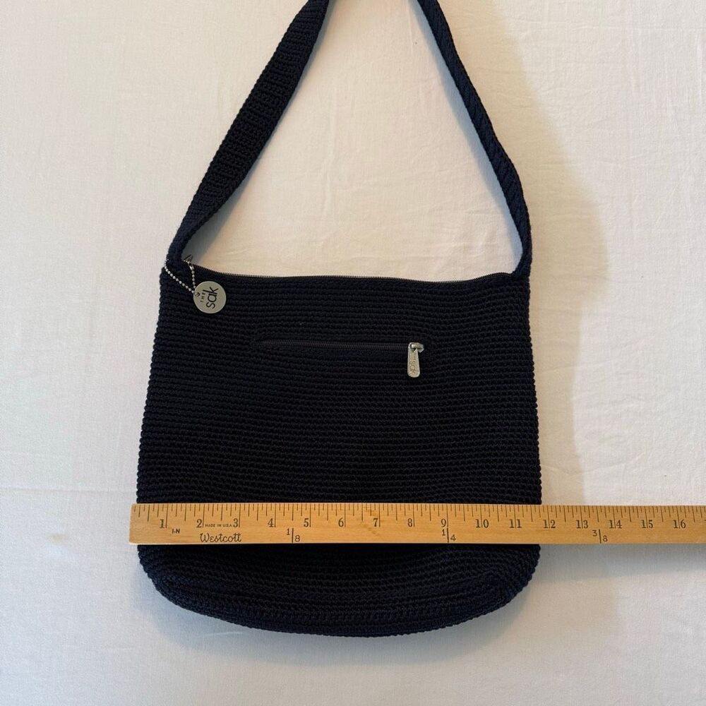 The Sak Navy Blue Crochet Shoulder Bag | Knit Hobo Purse | Zipper Closure - Picture 6 of 12